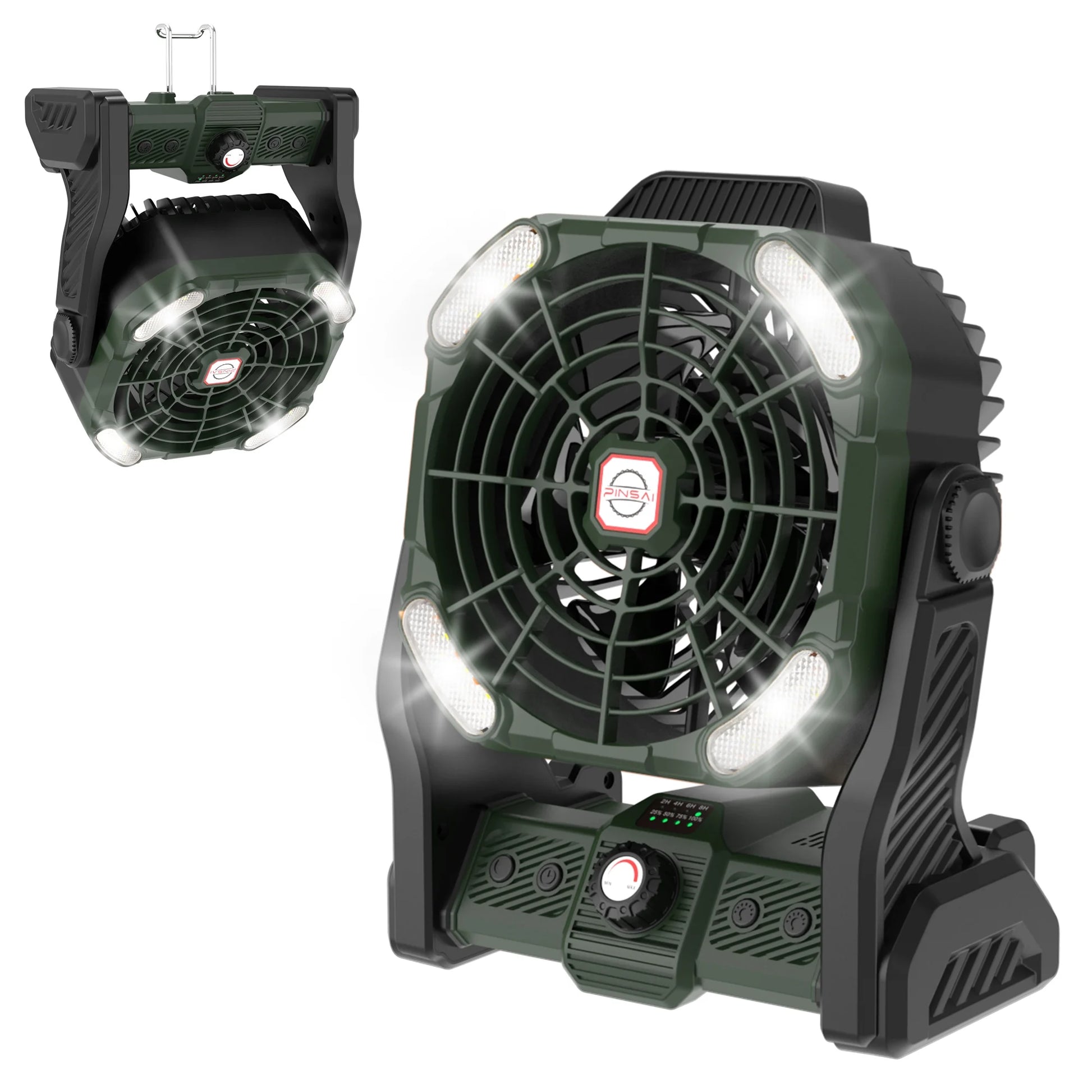 Camping Fan, Tent Fans for Camping with Lights, Portable Hanging Camping Fan with LED Lantern